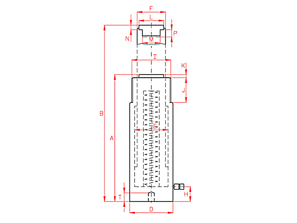 Larzep SM05010 Single Acting Hydraulic Cylinder
