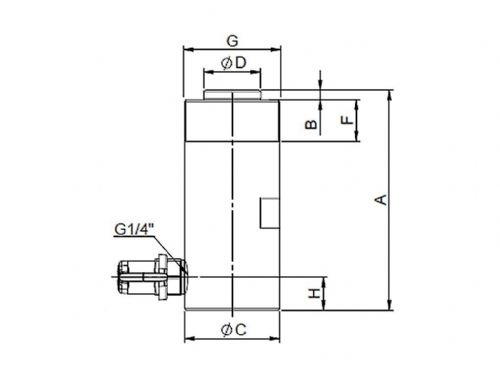 Rehobot CSF Single Acting Stainless Steel Push Cylinder